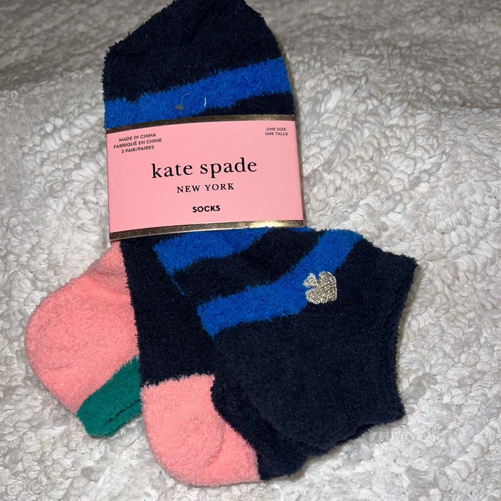 Kate Spade 3 Pairs Fuzzy Socks